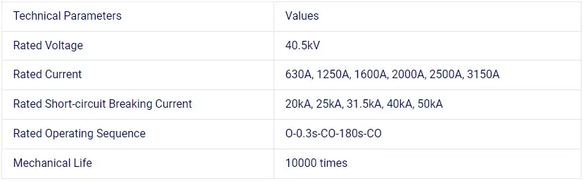 ZW8-40.5 Outdoor Vacuum Circuit Breaker ZW8-40.5 Outdoor Vacuum Circuit Breaker
